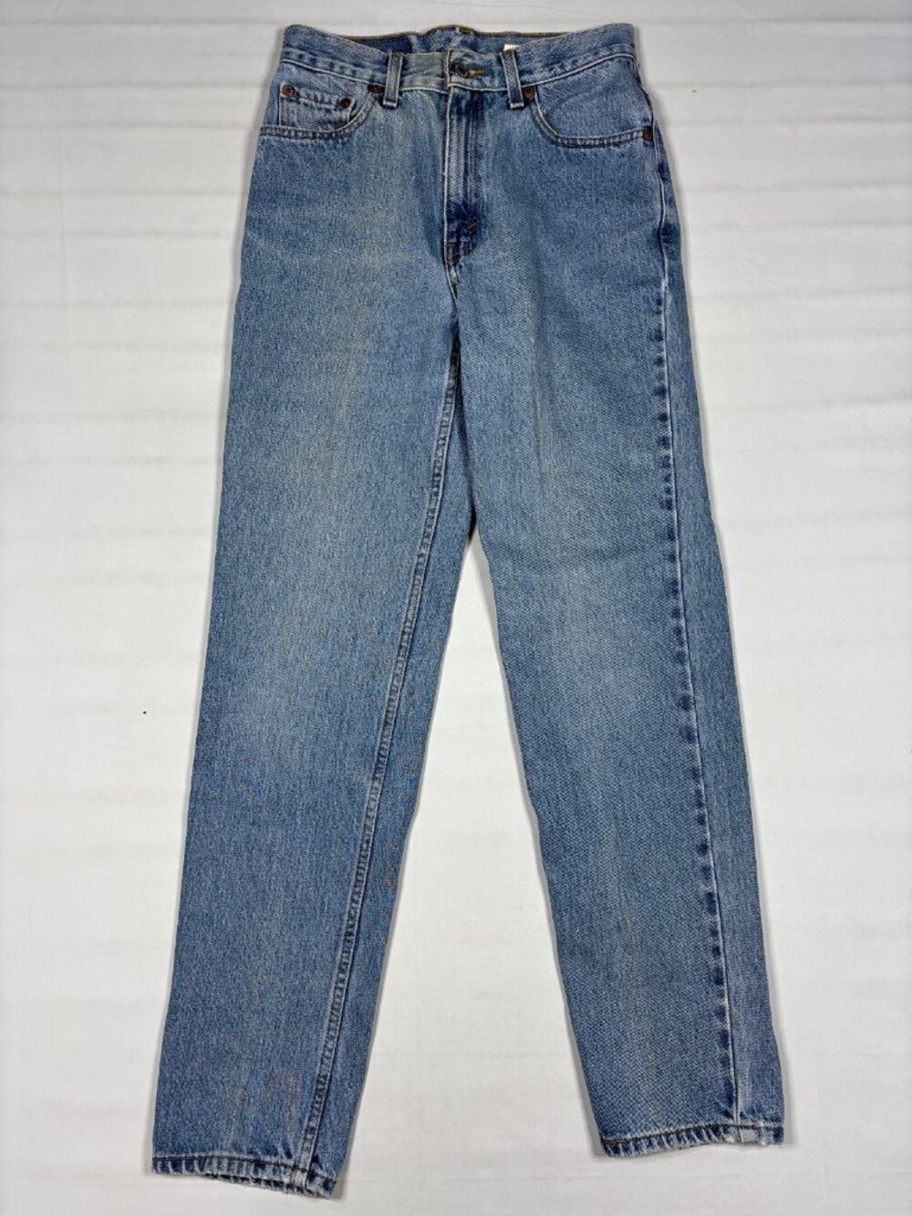 VTG Levis 512 Slim Fit Tapered Leg Jeans Light Wash Blue High Rise Mom Cut Sz 6M